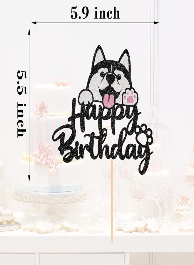 Confetti! Happy Birthday Husky Cake Topper and Animal/Pet Puppy Theme Party Supplies for a Furry Fun Time - Image 2